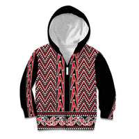 New Zealand Maori Niho Taniwha Kid Hoodie Whero Mangopare and Puhoro Pattern