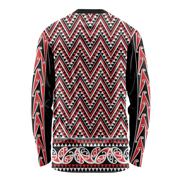 New Zealand Maori Niho Taniwha Long Sleeve Shirt Whero Mangopare and ...