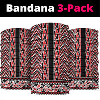 New Zealand Maori Niho Taniwha Neck Gaiter Whero Mangopare and Puhoro Pattern - Polynesian Pride