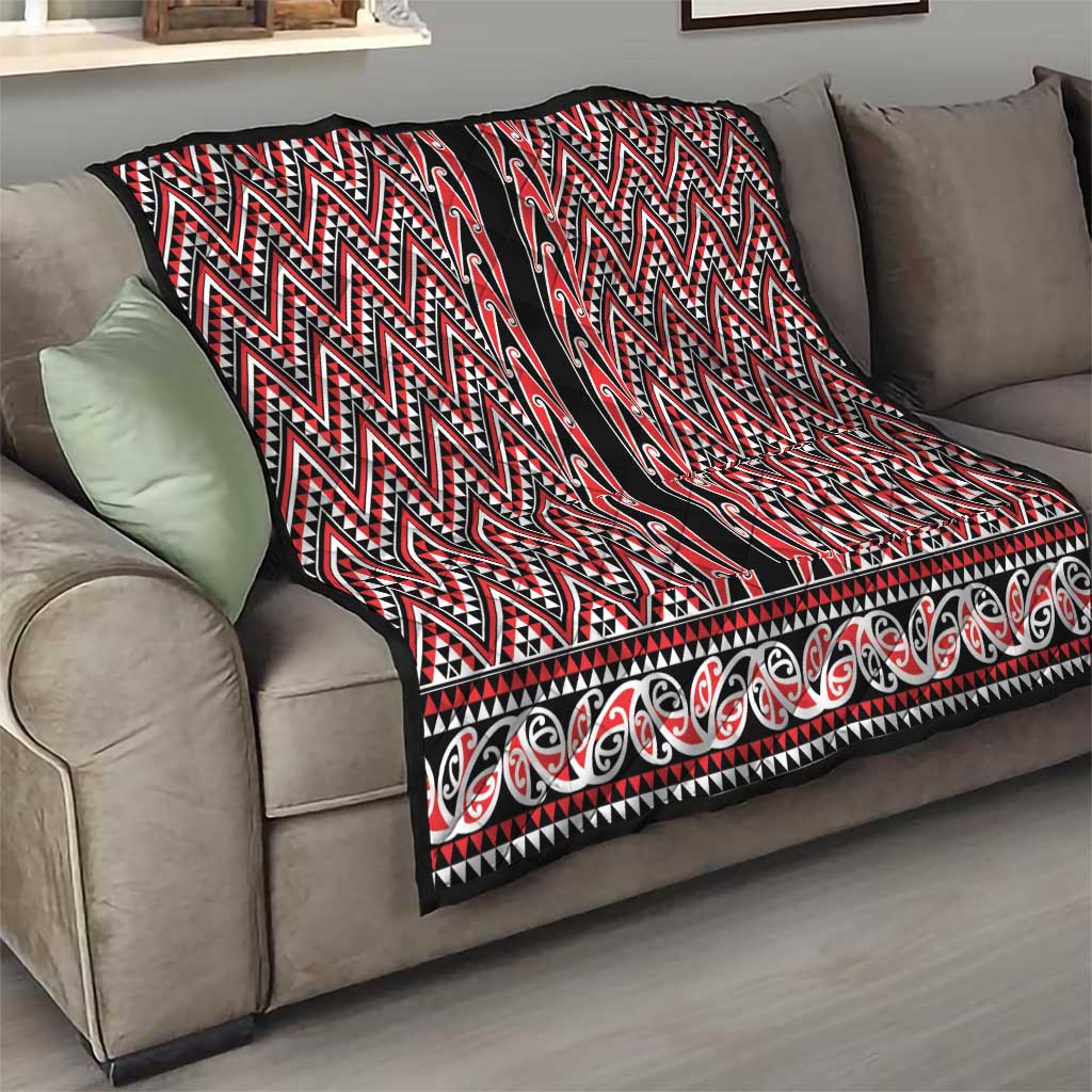 New Zealand Maori Niho Taniwha Quilt Whero Mangopare and Puhoro Pattern