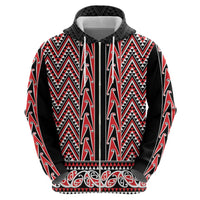 New Zealand Maori Niho Taniwha Zip Hoodie Whero Mangopare and Puhoro Pattern LT9 - Polynesian Pride