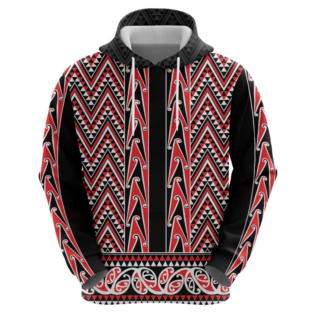 New Zealand Maori Niho Taniwha Zip Hoodie Whero Mangopare and Puhoro Pattern LT9 - Polynesian Pride