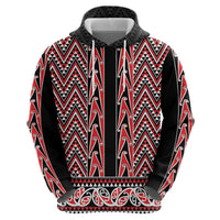 New Zealand Maori Niho Taniwha Zip Hoodie Whero Mangopare and Puhoro Pattern LT9 - Polynesian Pride