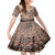 Vintage Bula Fiji Personalised Family Matching Long Sleeve Bodycon Dress and Hawaiian Shirt Beige Hibiscus Tapa Pattern