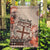 Vintage Bula Fiji Personalised Garden Flag Beige Hibiscus Tapa Pattern