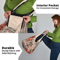 Vintage Bula Fiji Personalised Grocery Bag Beige Hibiscus Tapa Pattern