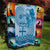 Vintage Bula Fiji Personalised Quilt Blue Hibiscus Tapa Pattern