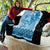 Vintage Bula Fiji Personalised Quilt Blue Hibiscus Tapa Pattern