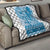 Vintage Bula Fiji Personalised Quilt Blue Hibiscus Tapa Pattern