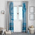 Vintage Bula Fiji Personalised Window Curtain Blue Hibiscus Tapa Pattern
