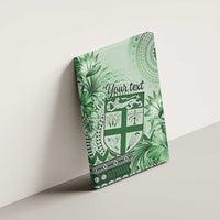 Vintage Bula Fiji Personalised Canvas Wall Art Green Hibiscus Tapa Pattern LT9