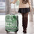 Vintage Bula Fiji Personalised Luggage Cover Green Hibiscus Tapa Pattern