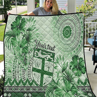Vintage Bula Fiji Personalised Quilt Green Hibiscus Tapa Pattern LT9
