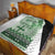 Vintage Bula Fiji Personalised Quilt Green Hibiscus Tapa Pattern