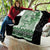 Vintage Bula Fiji Personalised Quilt Green Hibiscus Tapa Pattern