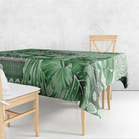 Vintage Bula Fiji Personalised Tablecloth Green Hibiscus Tapa Pattern LT9