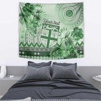 Vintage Bula Fiji Personalised Tapestry Green Hibiscus Tapa Pattern LT9