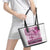 Vintage Bula Fiji Personalised Leather Tote Bag Pink Hibiscus Tapa Pattern