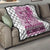 Vintage Bula Fiji Personalised Quilt Pink Hibiscus Tapa Pattern