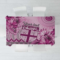Vintage Bula Fiji Personalised Tablecloth Pink Hibiscus Tapa Pattern LT9