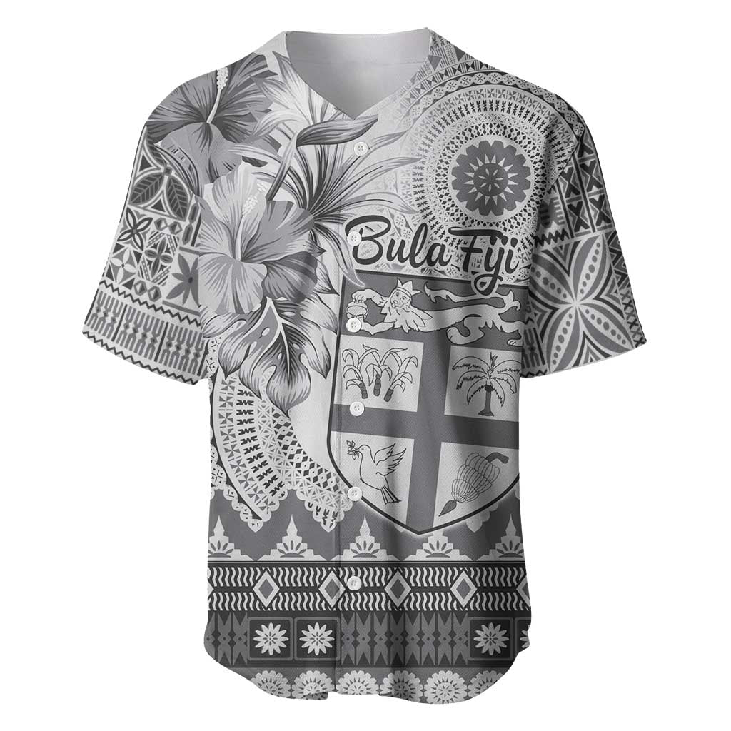 Vintage Bula Fiji Personalised Baseball Jersey Beige Hibiscus Tapa Pattern LT9 White - Polynesian Pride