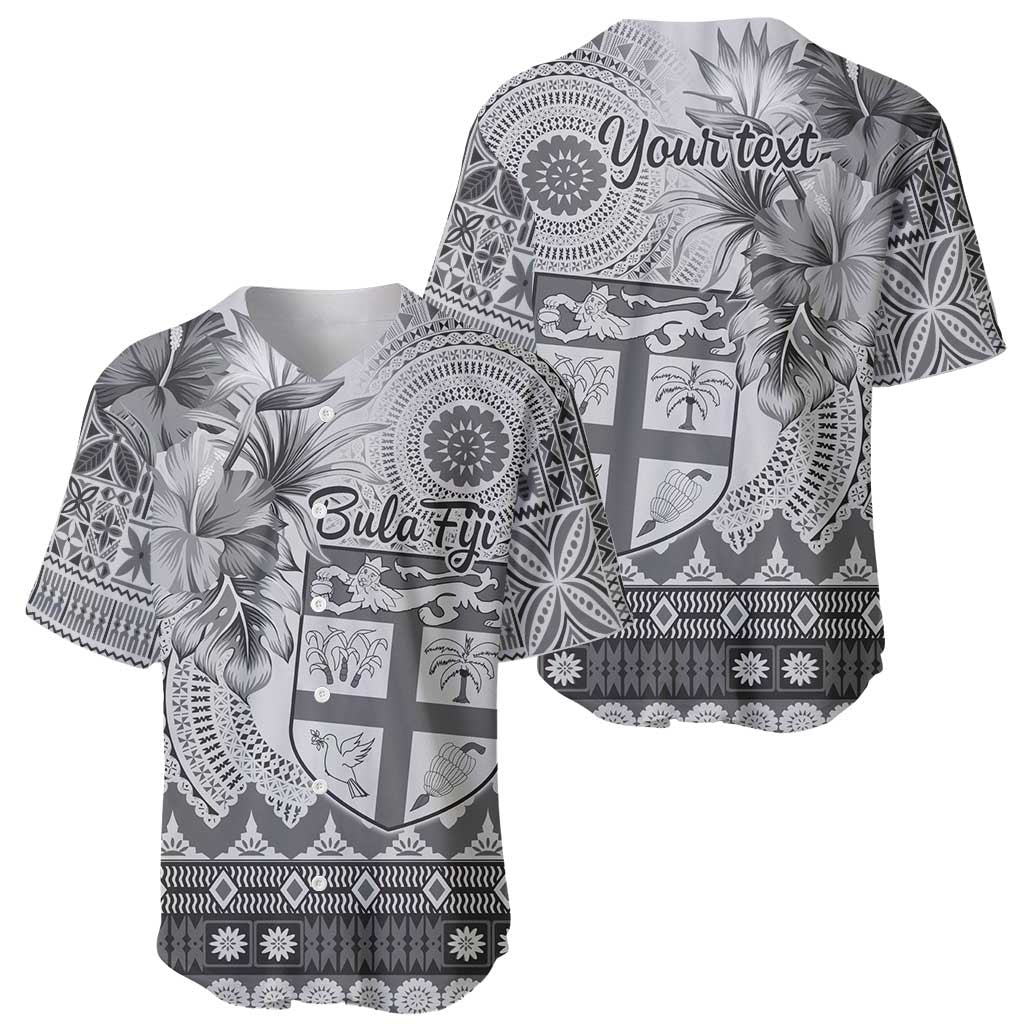 Vintage Bula Fiji Personalised Baseball Jersey Beige Hibiscus Tapa Pattern LT9 - Polynesian Pride