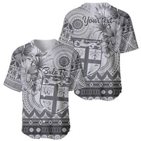 Vintage Bula Fiji Personalised Baseball Jersey Beige Hibiscus Tapa Pattern LT9 - Polynesian Pride
