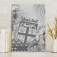 Vintage Bula Fiji Personalised Canvas Wall Art Beige Hibiscus Tapa Pattern LT9