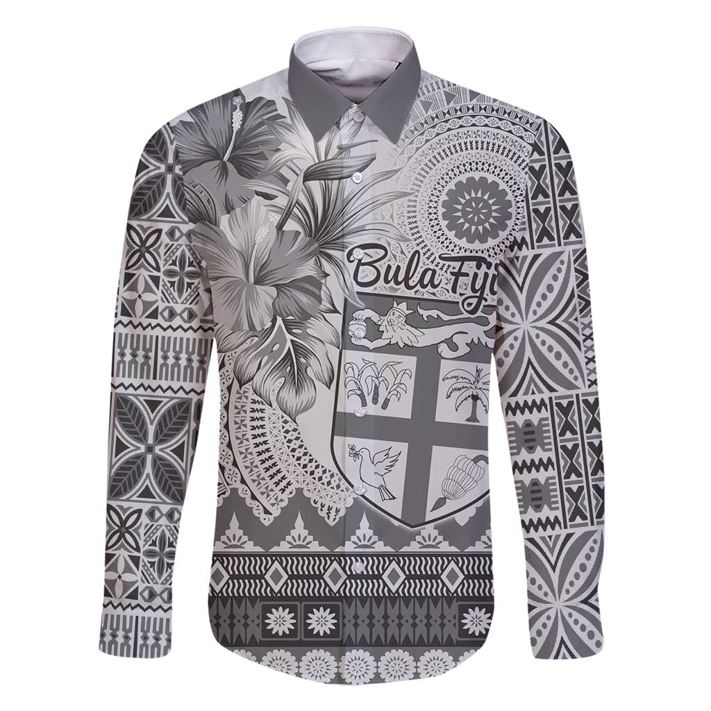 Vintage Bula Fiji Personalised Family Matching Long Sleeve Bodycon Dress and Hawaiian Shirt Beige Hibiscus Tapa Pattern