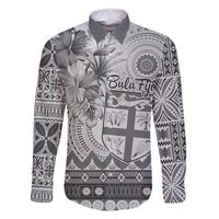 Vintage Bula Fiji Personalised Family Matching Long Sleeve Bodycon Dress and Hawaiian Shirt Beige Hibiscus Tapa Pattern