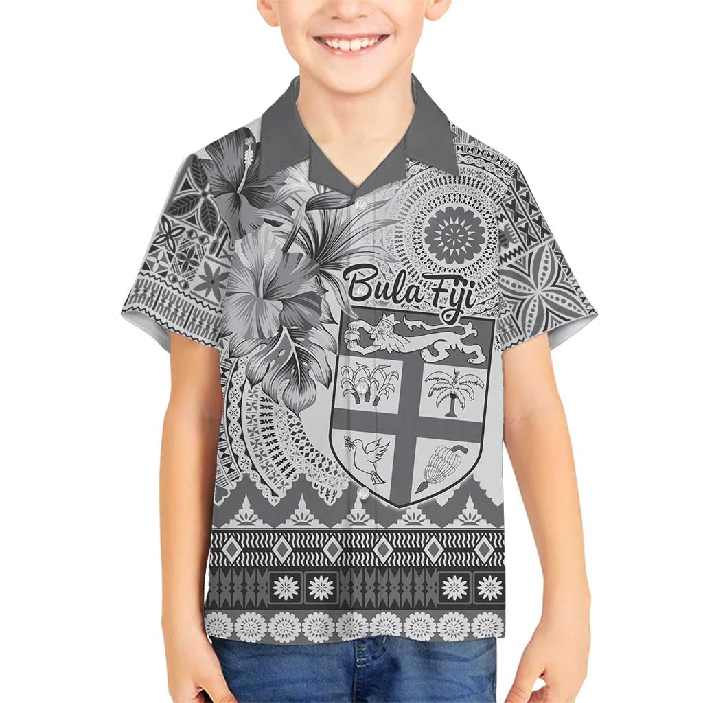 Vintage Bula Fiji Personalised Family Matching Long Sleeve Bodycon Dress and Hawaiian Shirt Beige Hibiscus Tapa Pattern