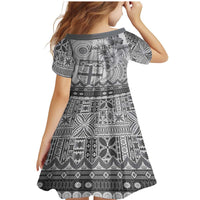 Vintage Bula Fiji Personalised Family Matching Mermaid Dress and Hawaiian Shirt Beige Hibiscus Tapa Pattern