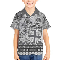 Vintage Bula Fiji Personalised Family Matching Off Shoulder Maxi Dress and Hawaiian Shirt Beige Hibiscus Tapa Pattern