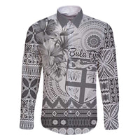 Vintage Bula Fiji Personalised Family Matching Off Shoulder Short Dress and Hawaiian Shirt Beige Hibiscus Tapa Pattern