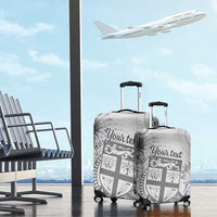 Vintage Bula Fiji Personalised Luggage Cover Beige Hibiscus Tapa Pattern LT9