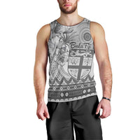 Vintage Bula Fiji Personalised Men Tank Top Beige Hibiscus Tapa Pattern LT9 - Polynesian Pride
