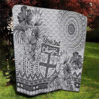 Vintage Bula Fiji Personalised Quilt Beige Hibiscus Tapa Pattern LT9