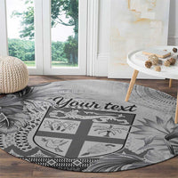 Vintage Bula Fiji Personalised Round Carpet Beige Hibiscus Tapa Pattern LT9