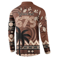 Personalised Bula Fiji 679 Button Sweatshirt Fijian Tagimoucia Masi Tapa Art