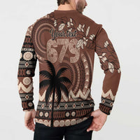 Personalised Bula Fiji 679 Button Sweatshirt Fijian Tagimoucia Masi Tapa Art