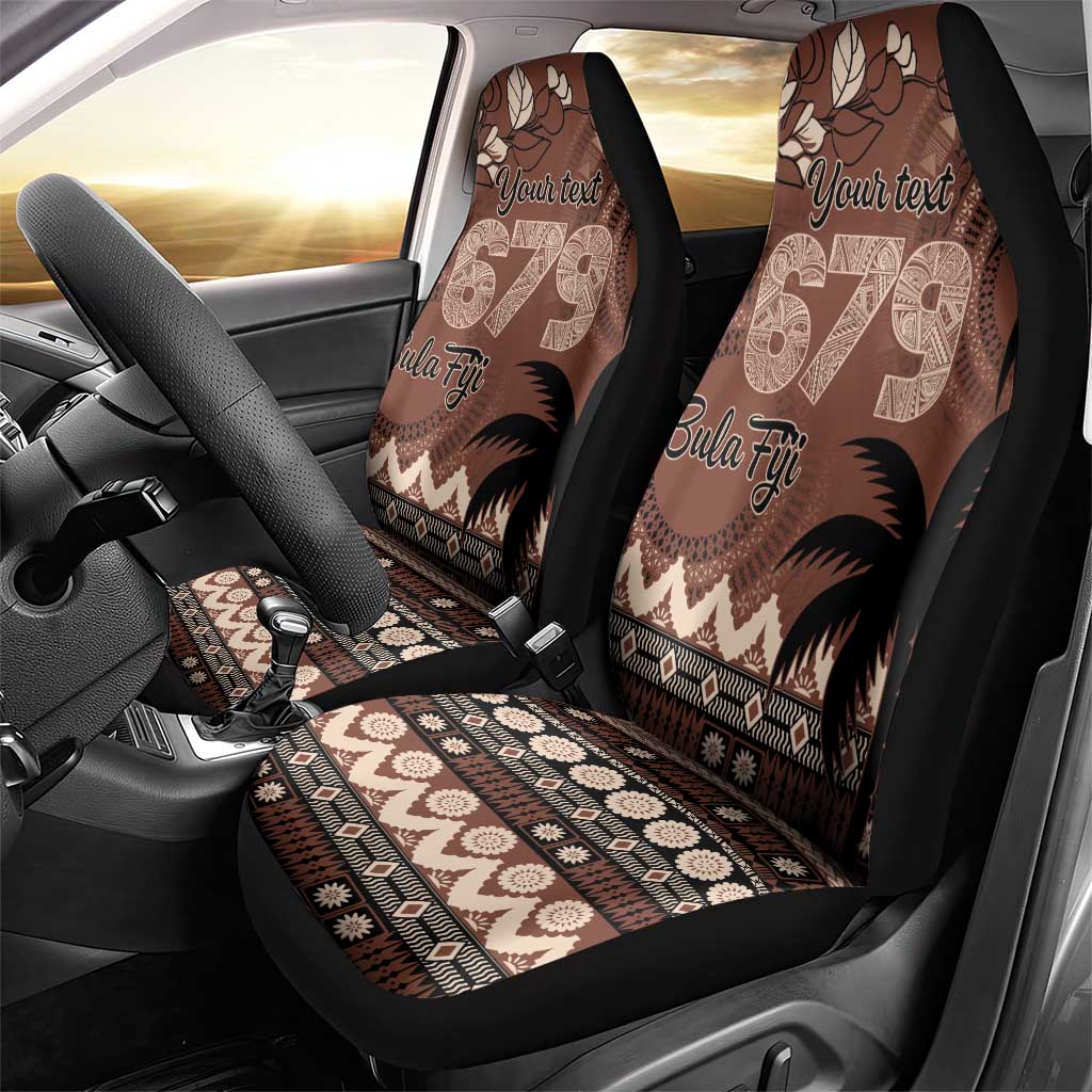 Personalised Bula Fiji 679 Car Seat Cover Fijian Tagimoucia Masi Tapa Art