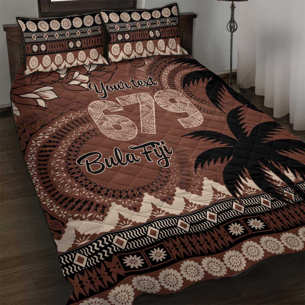 Personalised Bula Fiji 679 Quilt Bed Set Fijian Tagimoucia Masi Tapa Art