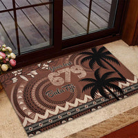 Personalised Bula Fiji 679 Rubber Doormat Fijian Tagimoucia Masi Tapa Art