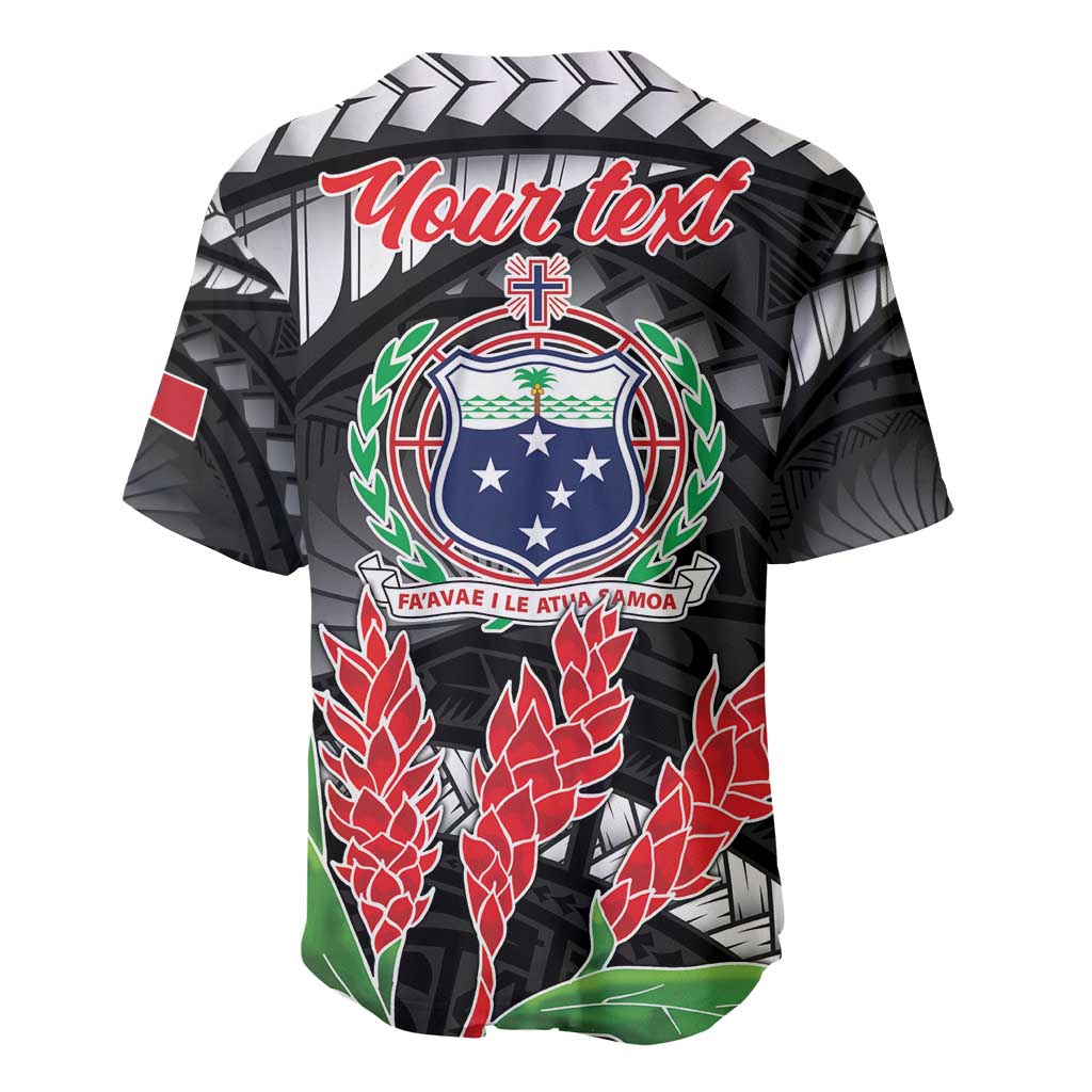 Personalised Samoa 685 Baseball Jersey Teuila Flower With Black Samoan Tattoo LT9 - Polynesian Pride