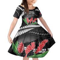 Personalised Samoa 685 Family Matching Summer Maxi Dress and Hawaiian Shirt Teuila Flower With Black Samoan Tattoo