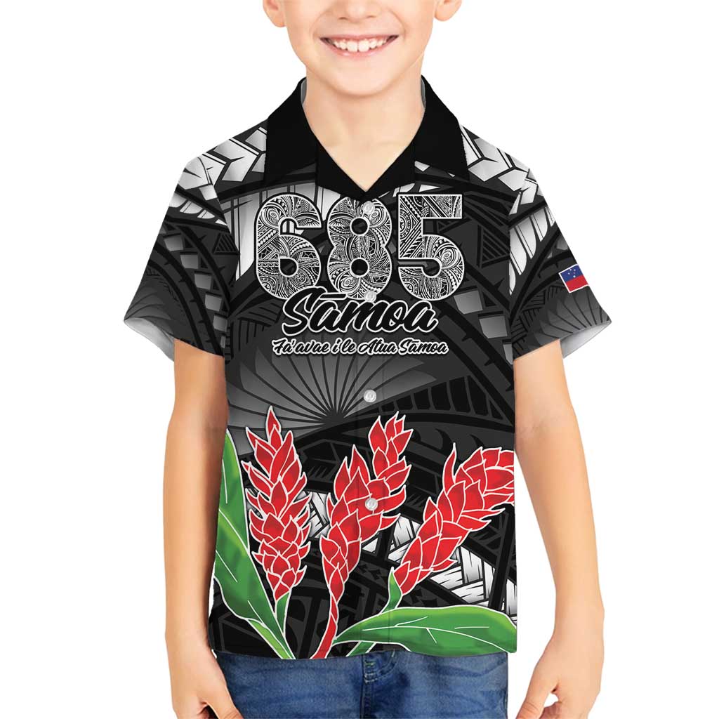 Personalised Samoa 685 Family Matching Summer Maxi Dress and Hawaiian Shirt Teuila Flower With Black Samoan Tattoo