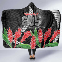 Personalised Samoa 685 Hooded Blanket Teuila Flower With Black Samoan Tattoo LT9 One Size Black - Polynesian Pride