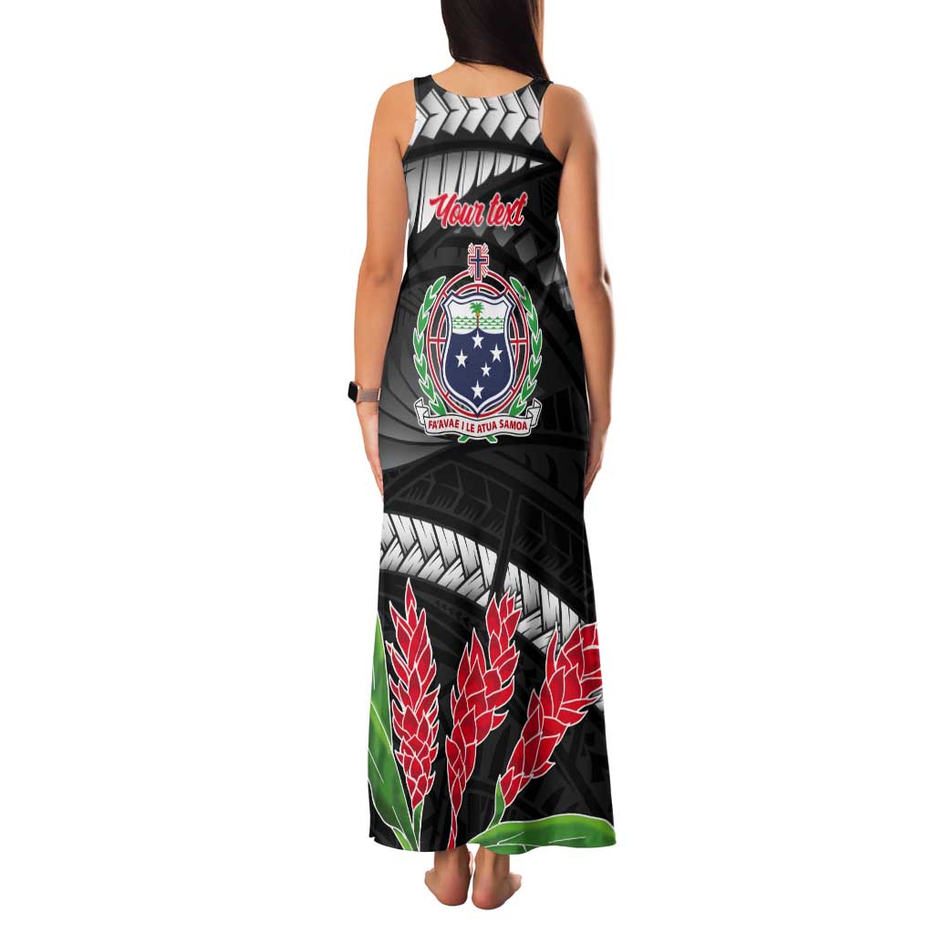 Personalised Samoa 685 Tank Maxi Dress Teuila Flower With Black Samoan Tattoo LT9 - Polynesian Pride