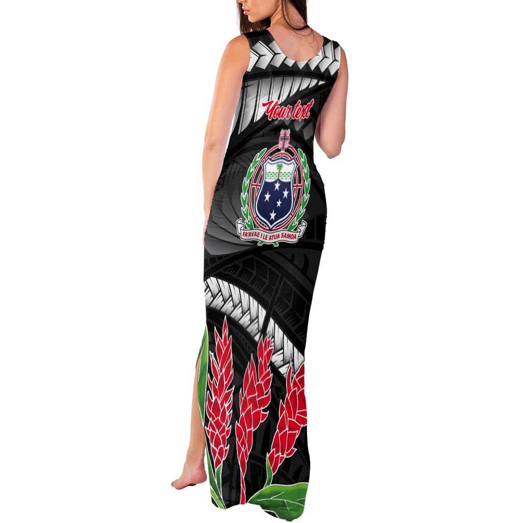 Personalised Samoa 685 Tank Maxi Dress Teuila Flower With Black Samoan Tattoo LT9 - Polynesian Pride