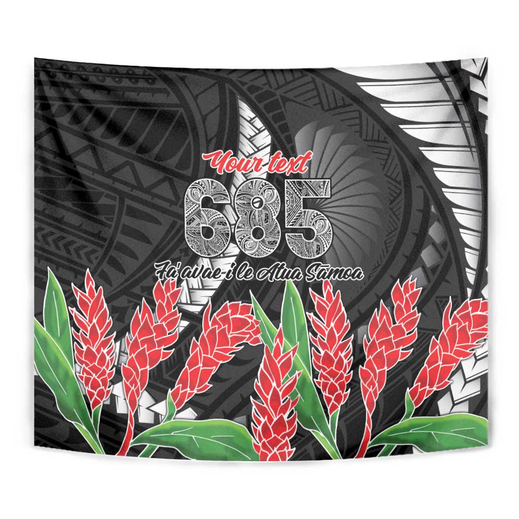 Personalised Samoa 685 Tapestry Teuila Flower With Black Samoan Tattoo